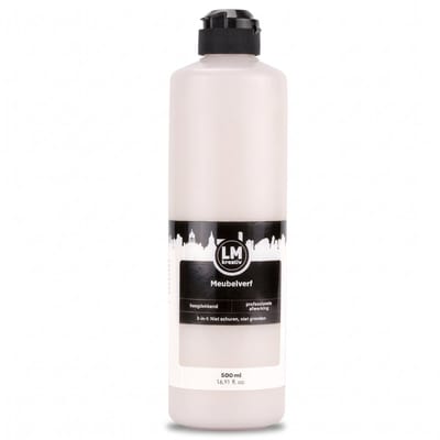 LM-Kreativ Meubelverf - Houtverf op waterbasis - Voor binnen en buiten - Milieuvriendelijk - Kiezelgrijs - 500 ml