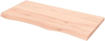 Eiken tafelblad - Houten blad - Tafelblad vernieuwen - Handgemaakt levendige rand - 100x50x4 cm - Natuurlijk eiken