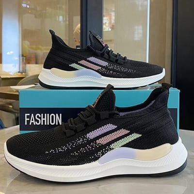 Nieuwe dames casual schoenen, damesschoenen, sportschoenen, mesh schoenen, flyknit schoenen, ademende schoenen, stoffen schoenen 39 blue
