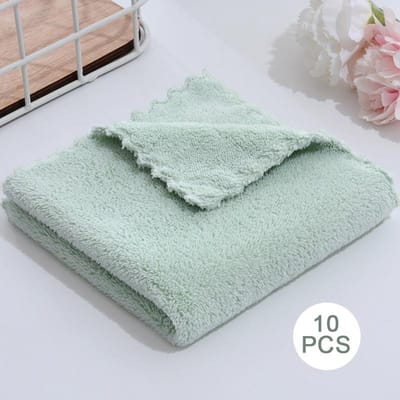 10 stuks Verdikte Microvezel Hoge dichtheid Koraalfleece Handdoek Sneldrogend Schoon Gezicht Zachte Absorberende Handdoek 30x30cm