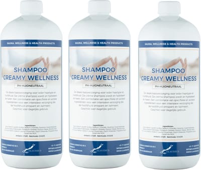 Shampoo Creamy Wellness - 1 Liter - set van 3 stuks - Voordeelverpakking - Haarverzorging