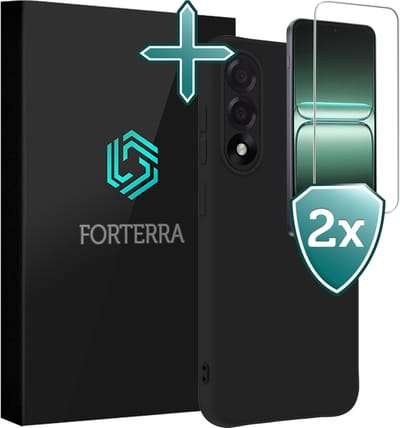 Hoesje Met 2x Screenprotector - Geschikt voor OnePlus Nord 5 - Sterk & Shockproof - Telefoon Hoes - Back Cover - Siliconen Case - Zwart