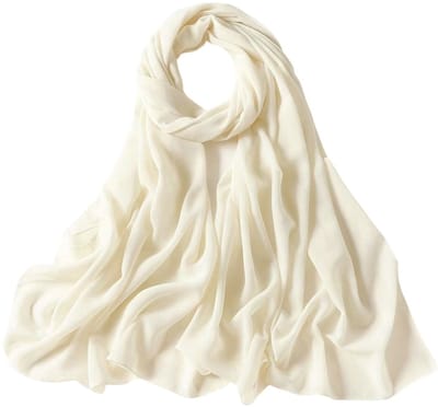 Chiffon Sjaal Crème – 180 x 90 cm – Polyester Dames Sjaal – Lange Elegante Omslagdoek – Fashion Favorite