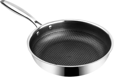 Koekenpan - Koekenpan - Dagelijks Koken - Hybride Antiaanbaklaag - 24 cm - Zilver