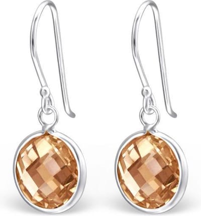 Montebello Oorbellen Caley Champagne - 925 Zilver E-Coating - 10x25mm