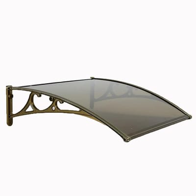 Deurluifel Luifel - Veranda Luifel - Buiten Beschermen - UV Bestendig - 80x80cm - Bruin Champagne