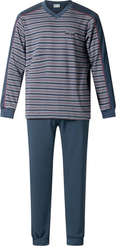 Gentlemen - warme heren pyjama 114248 - double jersey - V-hals - maat L