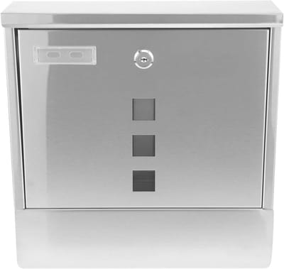 Brievenbus Met Slot - Postbus Buiten - Post Ontvangen - Roestvrij Staal - 32 x 30 cm - Zilver