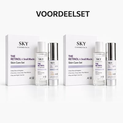 Slakkenslijm Gel (92%) + Retinol Serum Set – Korean Skincare – Huidvernieuwing & Littekens – Anti-Aging Gezichtsverzorging – 1+1 Voordeelset – SKY Cosmetics