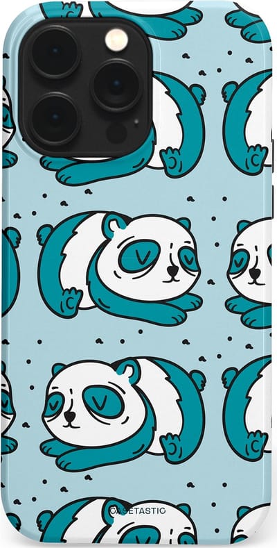 Casetastic hoesje geschikt voor Apple iPhone 14 Pro Max - MagSafe - Dubbellaagse bescherming - Panda dromen - Fashion Case - Lichtgrijs Petrol Wit