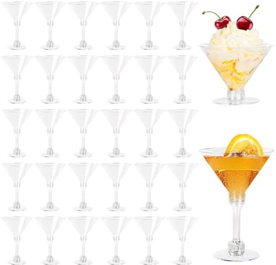 Dailygoody - Cocktailglazen - Doorzichtige martiniglazen - Herbruikbaar en duurzaam - 150ml - Perfect voor feestjes - 30 stuks
