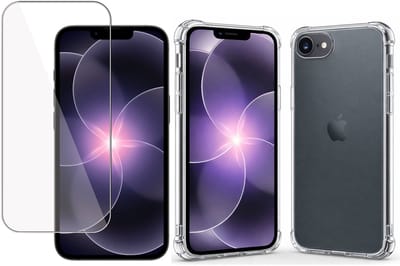 TechNow Hoesje + Screenprotector geschikt voor iPhone 17e Hoesje Screenprotector - Tempered Glass - Extreme Shock Case Transparant
