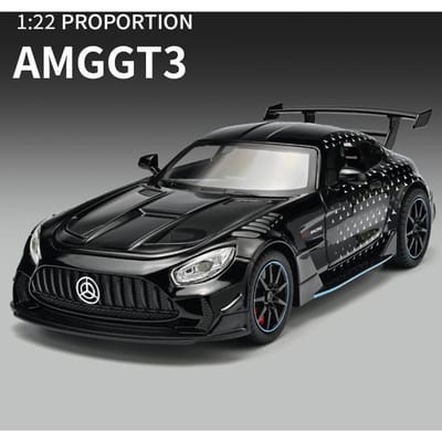 Modèle de Voiture de Sport AMG Sedan en Métal Moulé sous Pression Échelle 1/22 Simulation GT3 Jouet Ornement de Collection Cadeau de Fête