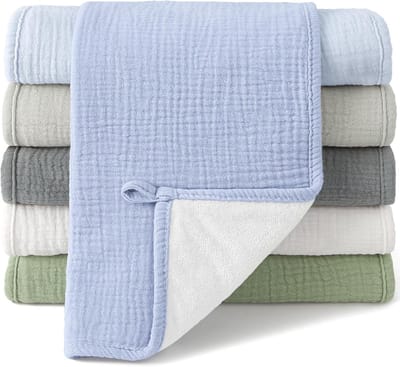 Chiffon Babyluiers 50x25 cm - Superzacht & Absorberend - Set van 5 - Voor Pasgeborenen - Zomer