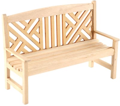 Dailygoods - 1/12 Schaal Miniatuurbank - Houten Retro Bank voor Poppenhuis Decoratie