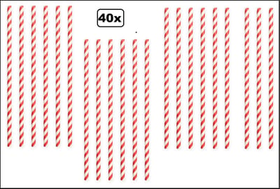 40x Papieren rietjes landen rood/wit 20cm - 100% biologisch afbreekbaar - Polen-Denemarken-Zwitserland-Engeland-Oostenrijk - WK Thema party feest festival uitdeel rietje drinken
