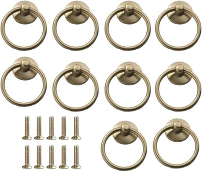 10 Stuks Deurknoppen van Zinklegering met Schroeven voor Keuken en Slaapkamer Meubeldecoratie in Goudkleur