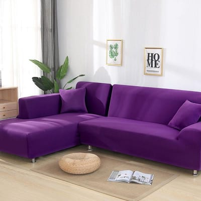 Housse de canapé extensible élastique de couleur unie grise Besoin de commander une housse de canapé 2 pièces Si les canapés fundas de style L avec chaise longue sont une housse pour canapé 2-seater 145-185cm
