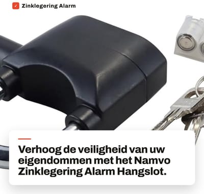 Dailygoods- Alarmhangslot 110db - Hangslot - Hangslot Buiten - Hangsloten - Fietsslot - Robuuste Beveiliging - Zinklegering