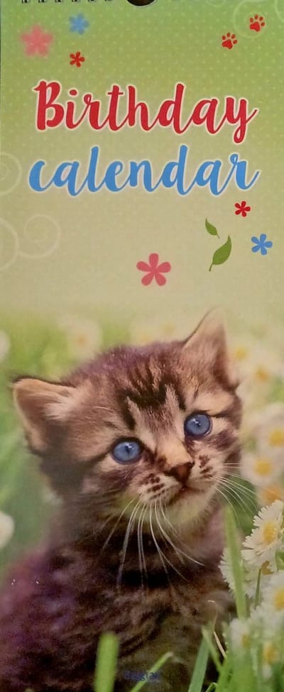 Birthday Calender Katten/Cats -Verjaardags kalender -Nederlandse & Engelse tekst - Met afknipbare verjaardagskaart kaarten - 81CAL29- Gratis verzonden