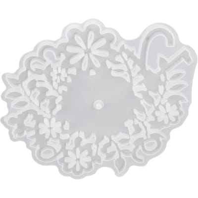 Moule en Silicone Motif Feuille Fleur Cadran d'Horloge Blanc Réutilisable Moule en Résine pour Bricolage Artisanat Maison