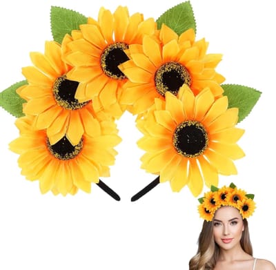 Zonnebloem Haarband voor Vrouwen - Zonnebloem Kostuum Accessoires voor Carnaval en Feestjes - Bloemen Haarjuweel voor Festival en Themadagen