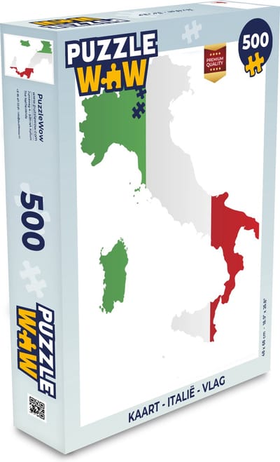 Puzzel Kaart - Italië - Vlag - Legpuzzel - Puzzel 500 stukjes