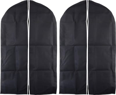 Urban Living Kledinghoes/Beschermhoes met rits - 2x - zwart - polyester - 100 x 60 cm