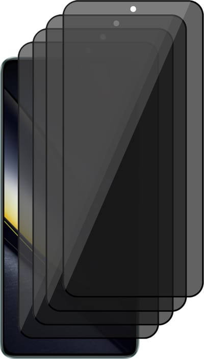 Privacy Screenprotector geschikt voor Poco F6 - 4x Volledig Dekkend Glas Screen Protector