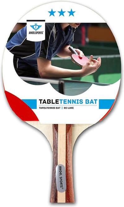 Angel Sports Tafeltennis batje - 3 sterren - hout/kunststof - bat voor tafeltennis