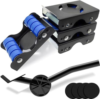 Heavy Duty Meubelverhuizers Set - 4 Stuks Schuifregelaars met Wielen - Max. 317 kg Draagvermogen