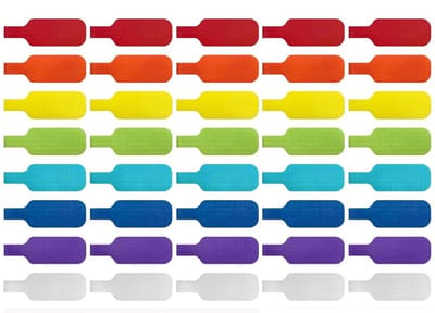 TOVBMUP Nylon kabellabels - Kabellabels - Kabelmarkering - Herbruikbare kabellabels - Meerkleurige kabelmarkeringen - Beschrijfbare kabellabels - Geschikt voor het identificeren van kabels en draden - 40 stuks