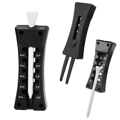 Golf Tees - golfbalmarker golf pitchvork golfaccessoires uitlijningsstick, golfballen golftees accessoires golf club geschenken voor golfers, 3-in-1 golf tees - 2 stuks