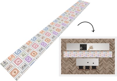Keukenloper - Keukenmat - Fiets - Postzegel - Patroon - 400x50 cm - Keuken vloerkleed