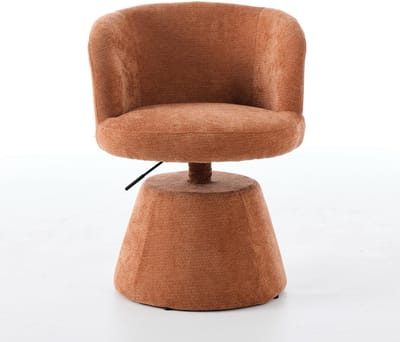 In hoogte verstelbare barkruk - Moderne ronde eetkamerstoel - 360 graden draaibaar - Ergonomisch - Zacht chenille - Kookeiland - 57,5x60x92,5 cm - Oranje