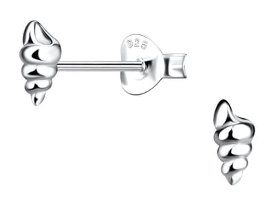 Joy|S - Zilveren schelp oorbellen - gepolijst - petit schelpje oorknoppen - 3 x 6 mm - massief - sterling zilver 925