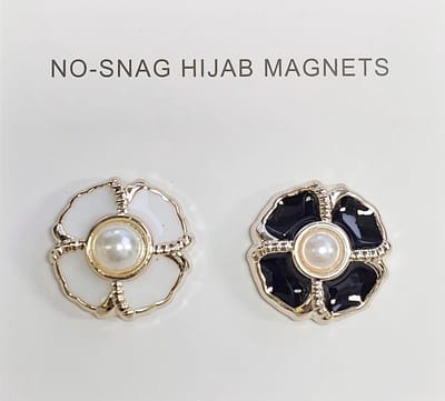2x Hoofdoek Magneet - Magnetische Broche - Magneetbroche - Sjaal - Hijab Accessoires - Abaya - 17mm - 2 Stuks - Pearl Quatro