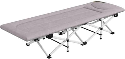Veldbed - Kampeerbed - Vouwbed - Ligbed - Stretcher- Campingbedje - Opvouwbaar - 1 Persoons - Grijs