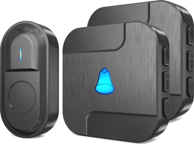 Deurbelset 300m bereik buiten waterdicht - draadloos met 2 plug-in ontvangers - 55 melodieën - zwart