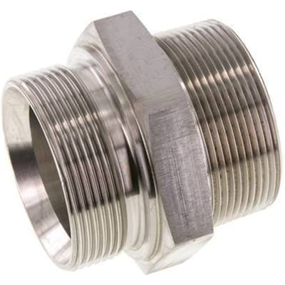 2'' NPT x G 2'' RVS Borstnippel 40 Bar - Hydrauliek - FL2S-M-ST-200NG
