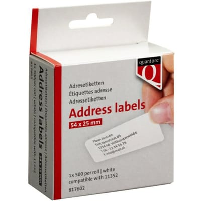 Dymo 11352 compatible labeletiketten wit - 54x25mm - 1 rol a 500 etikettem