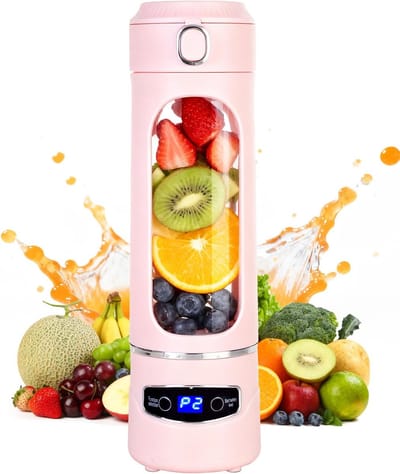 20Oz 600ml Grote Inhoud - Persoonlijke Draagbare Blender - Hoog Vermogen Draadloos - Voor Smoothies & Shakes - Roze