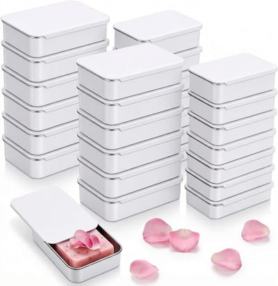 Set van 24 Rechthoekige Metalen Dozen voor Snoep, Sieraden, Ambachten en Pillen in Diverse Maten