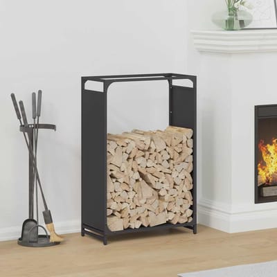 vidaXL - Brandhoutrek - 60x28x90 - cm - koudgewalst - staal - zwart