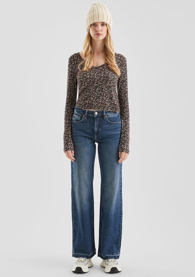 Jeans Wide Leg hoge taille dames QS Catie