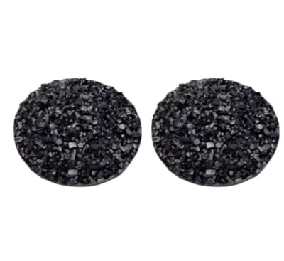 Clip oorbellen -Lovata -vol kunststof- zwart -2 cm- geen gaatje- Charme Bijoux