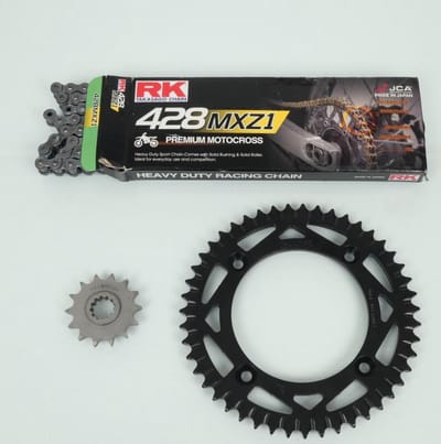 Kit chaîne FE pour moto KTM 85 Sx Grandes Roues 2004 à 2017 14x47 Pas 428 Neuf