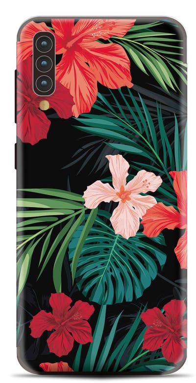 My Style Telefoonsticker PhoneSkin For Samsung Galaxy A30s/A50 Red Caribbean Flower