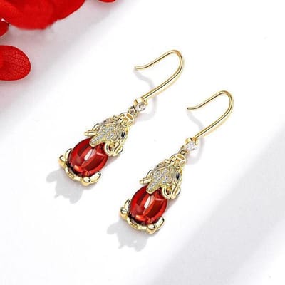 925 Sterling Zilver Echte Ruby Drop Earring Vrouwen 14k Gold Filled Aros Mujer Oreja Zilver 925 Rode Ruby Sieraden Oorbel Orecchini rood