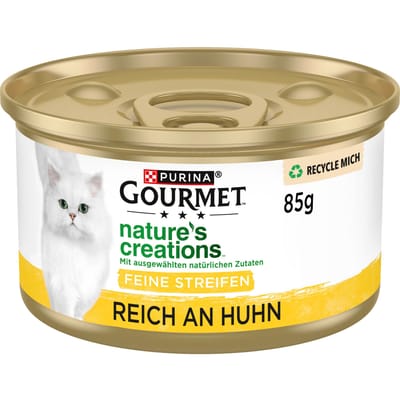 12x85g Nature's Creations Mini Filets Kip met Spinazie & Tomaten Gourmet Kattenvoer